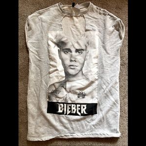 Bieber Cut Up Sweatshirt Dress